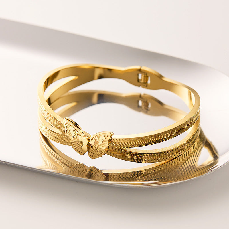 Butterfly Titanium Steel Bracelet