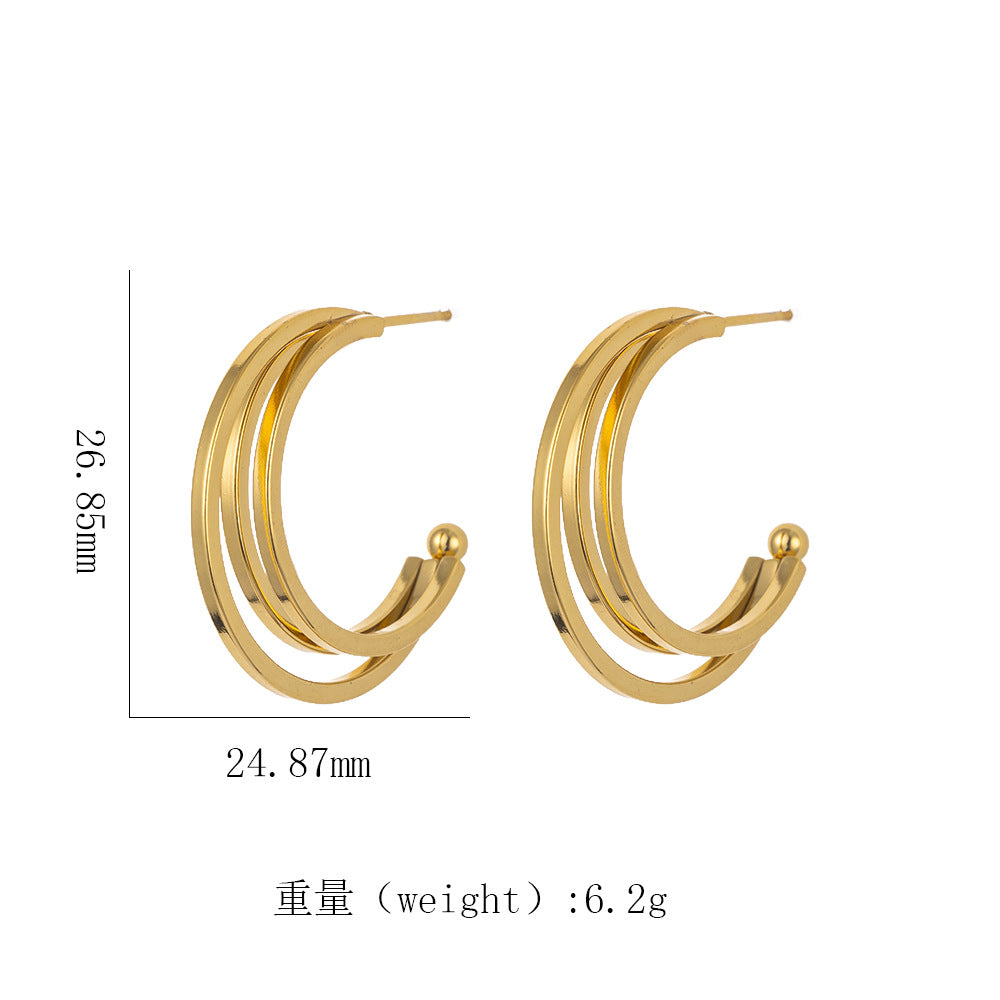 Women's 18K Gold Titanium Steel Geometric Hollow Spiral Bracelet