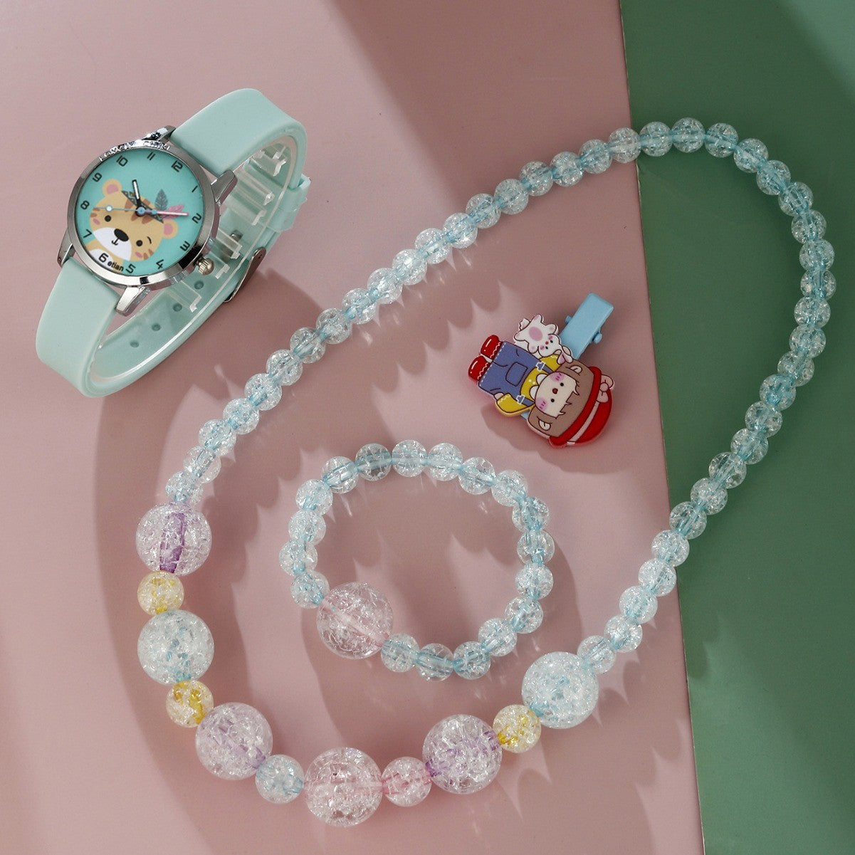 Silicone watch unicorn women's jewelry set