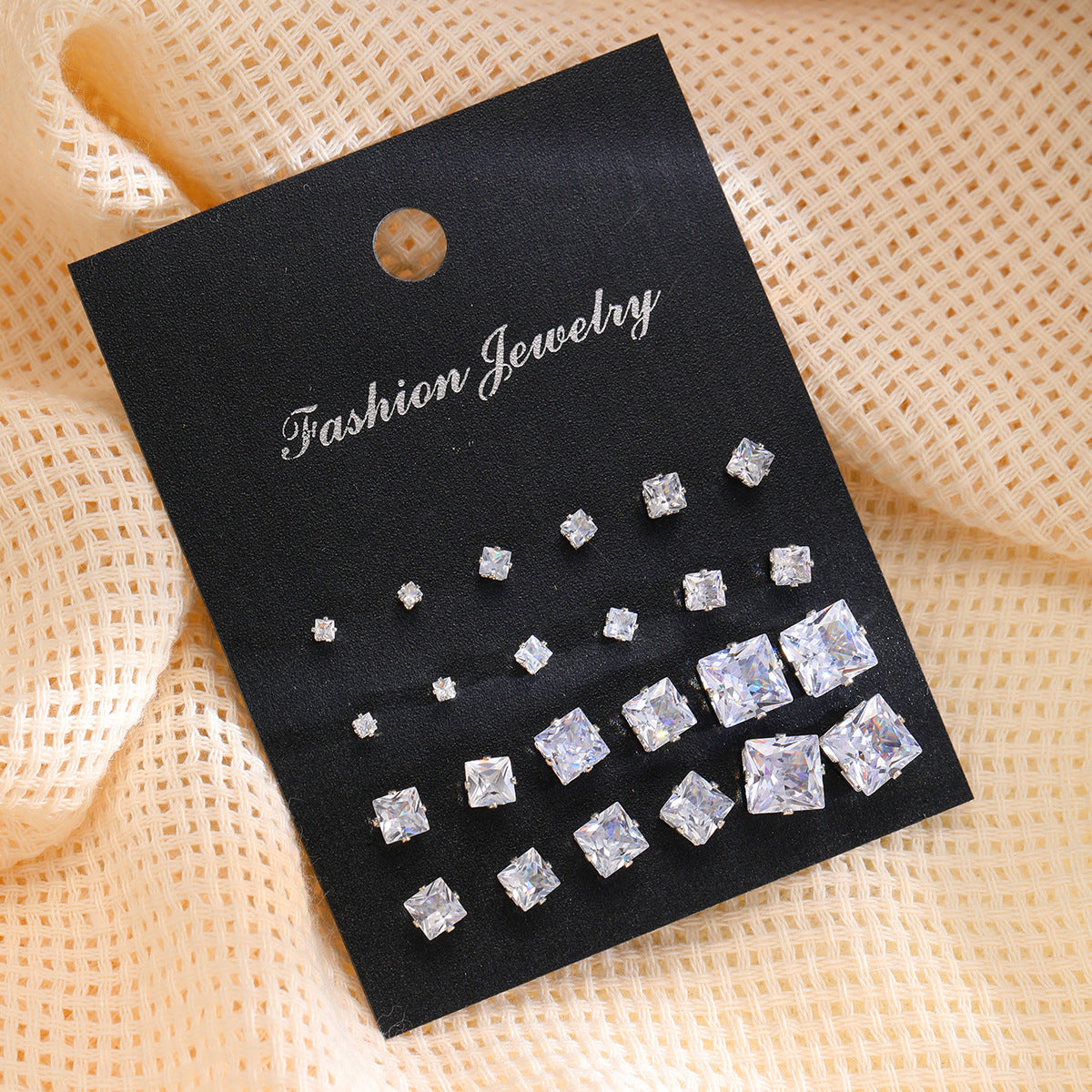 12-Piece Zircon Stud Earring Set