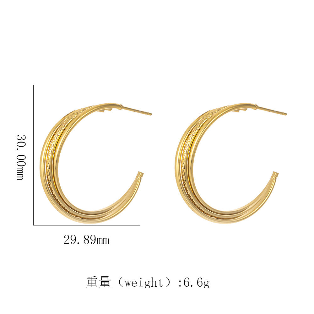 Women's 18K Gold Titanium Steel Geometric Hollow Spiral Bracelet