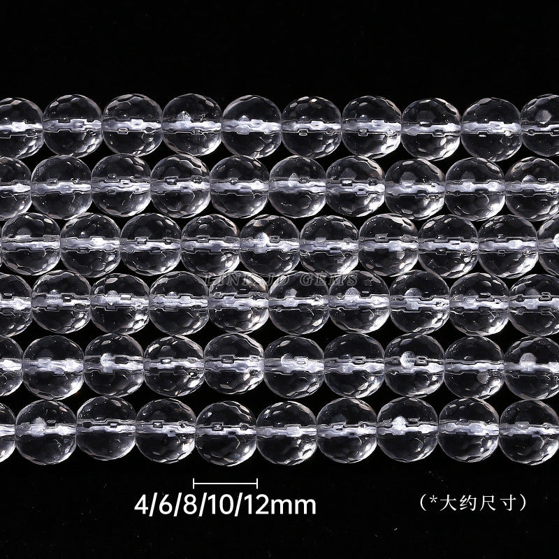 High quality faceted synthetic white crystal round beads loose beads