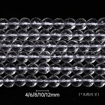 High quality faceted synthetic white crystal round beads loose beads