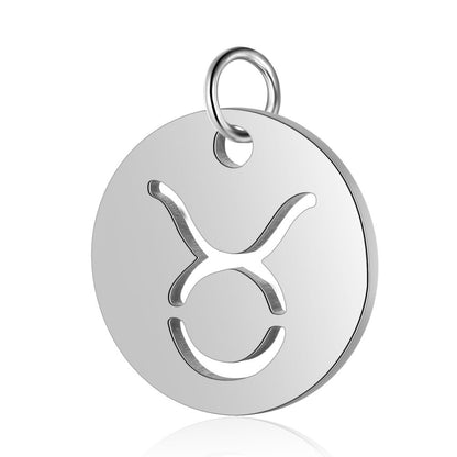 5 pcs/titanium steel twelve constellation jewelry pendant.