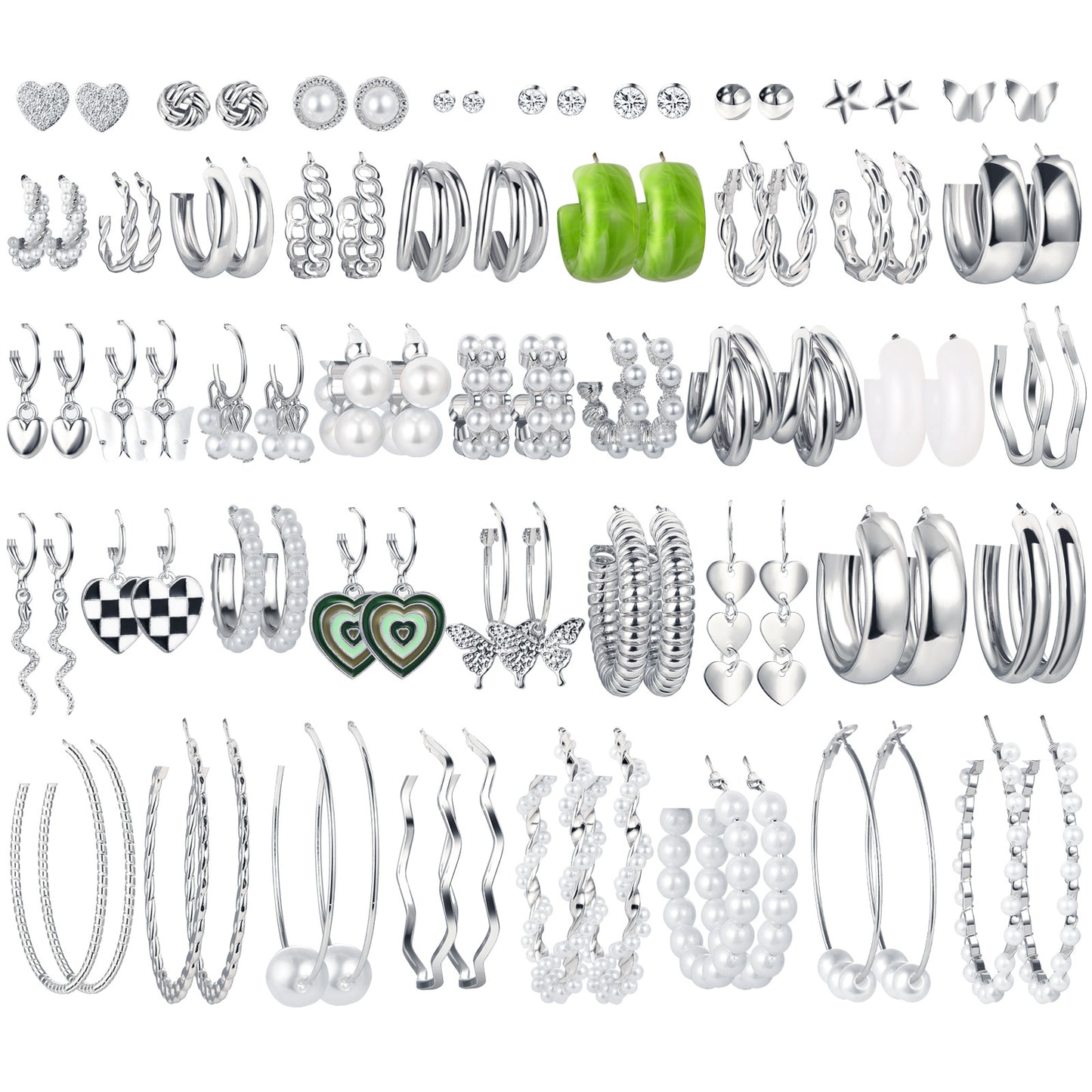 Love Butterfly Pearl Earring Set (44-Piece)