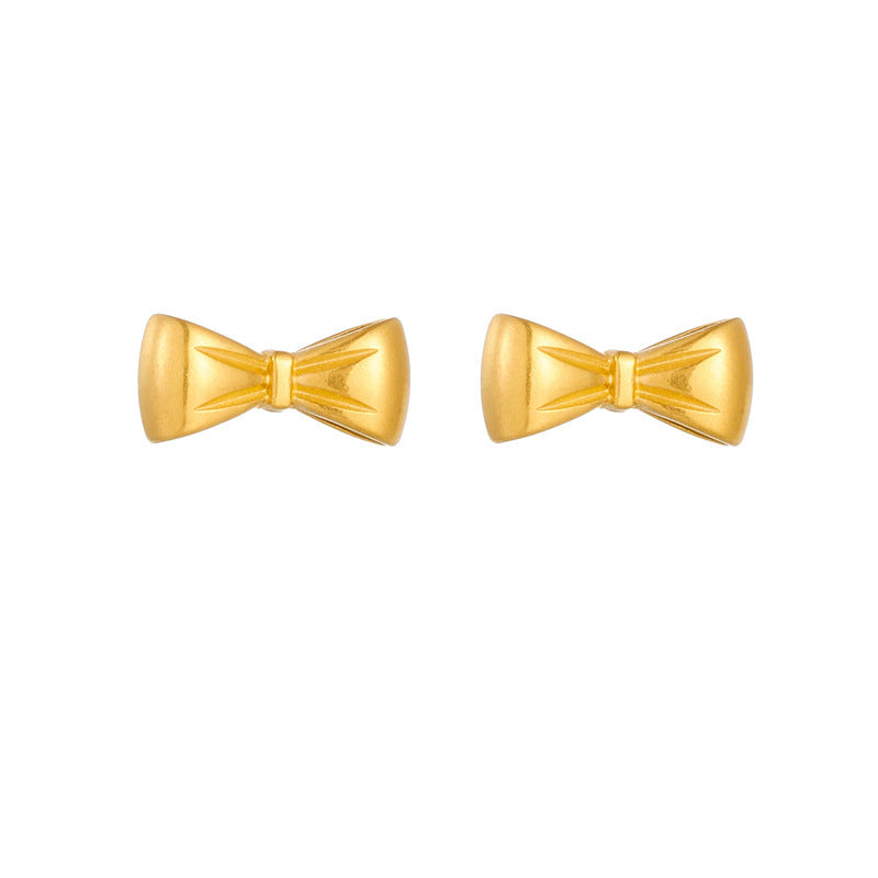 Women's Bow Titanium Steel Stud Earrings — Small Trendy