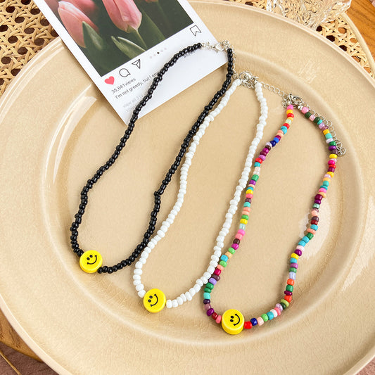 Smiley Face Beaded Necklace