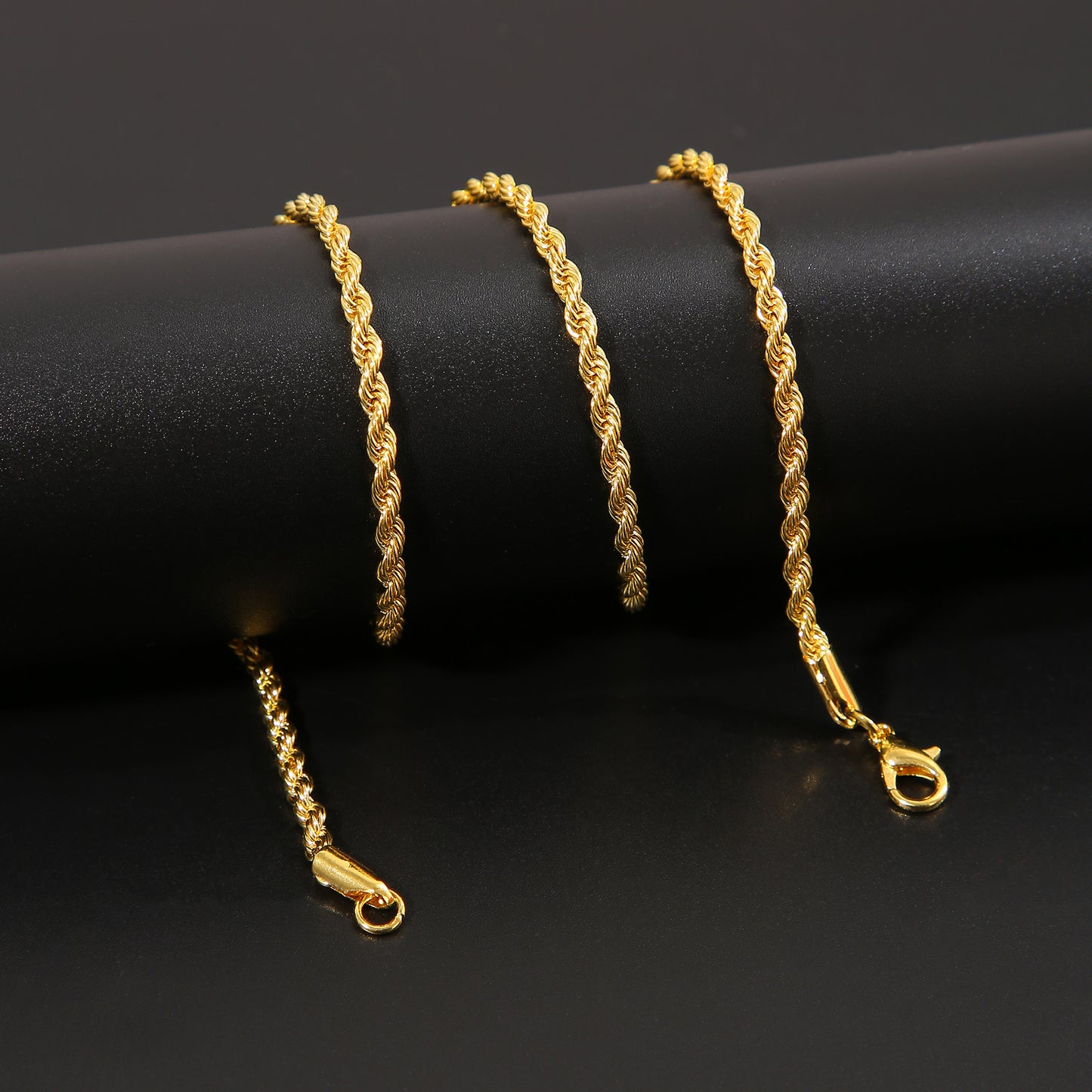 Men's 3mm Twisted Rope Chain Necklace