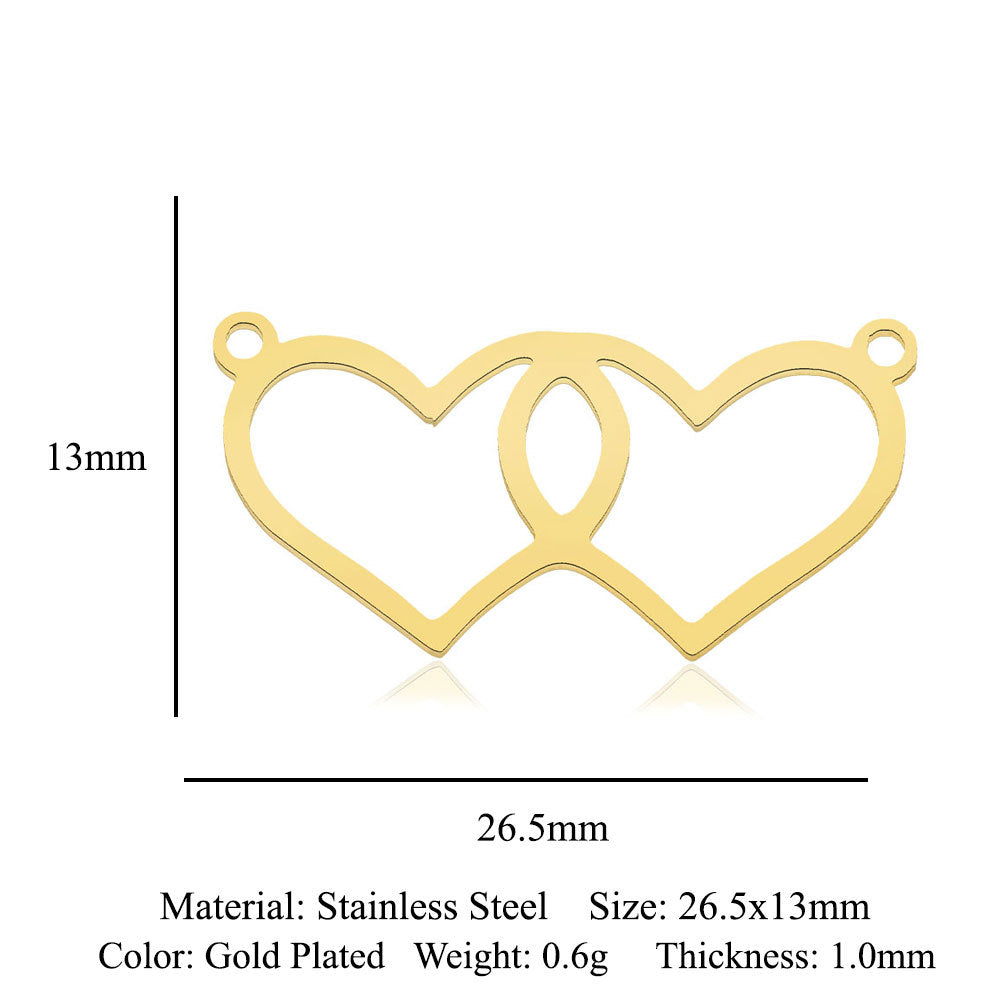 Paquete de 5 unidades, colgante de acero de titanio con diamantes de amor, colgante de huella digital. 
