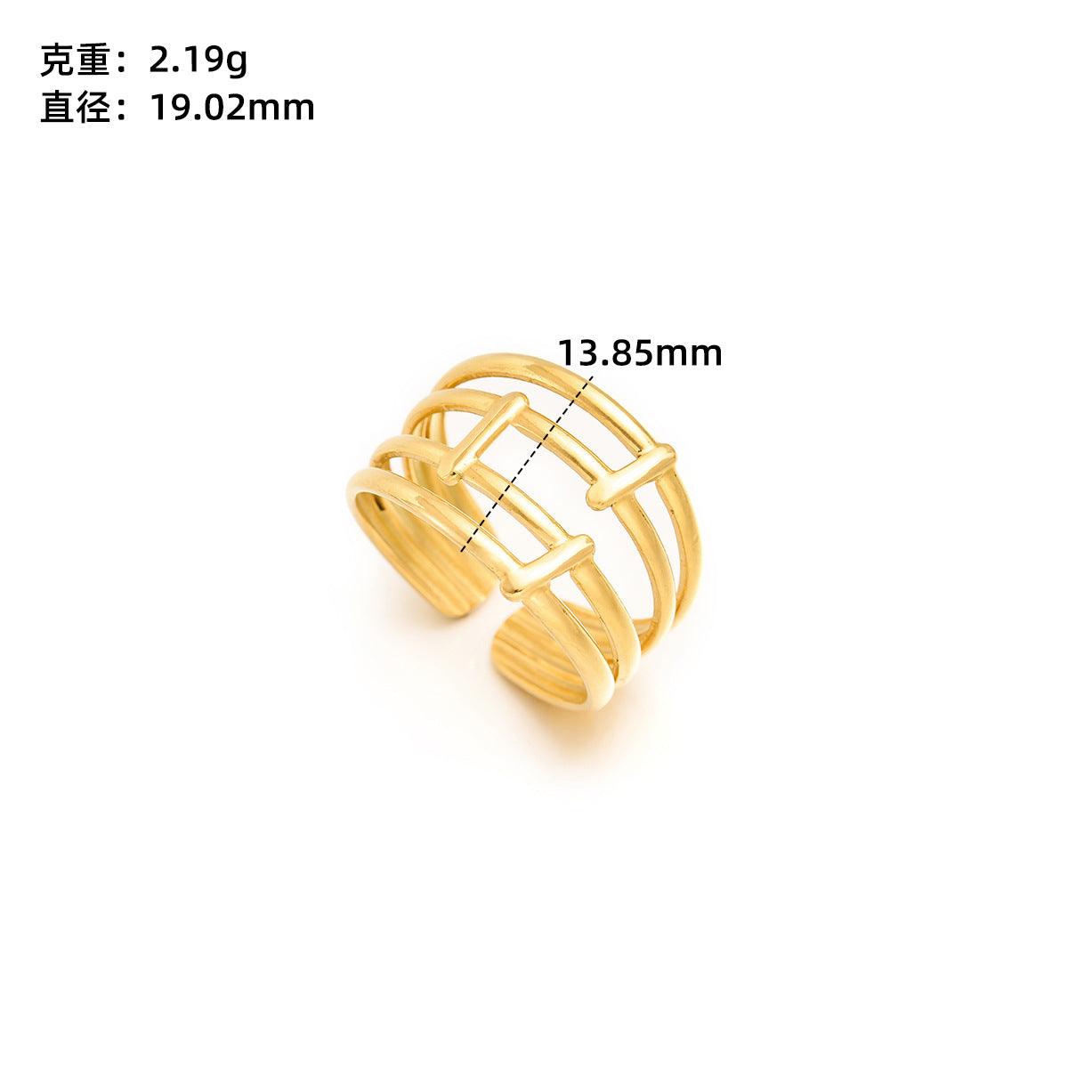 Stainless steel love open ring