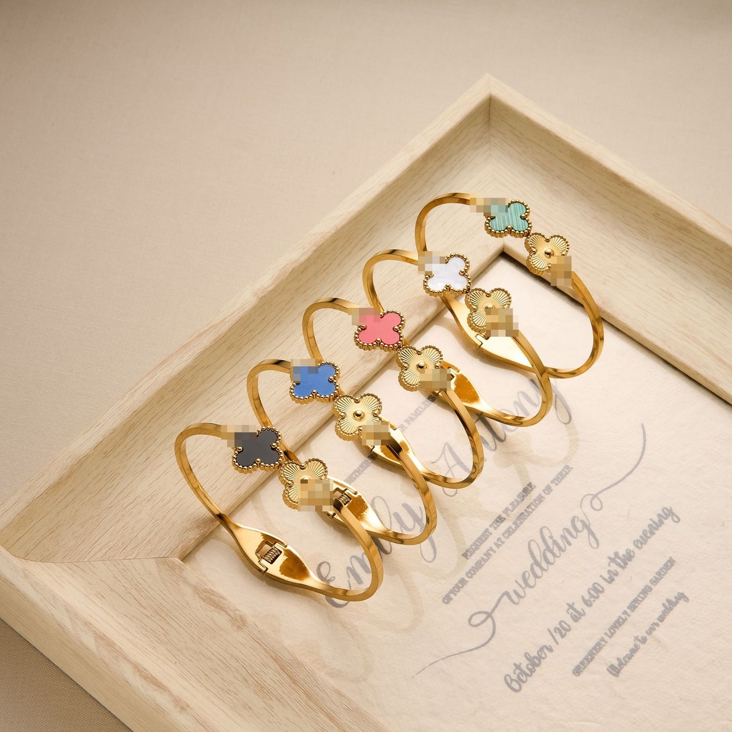 18K Gold Plated Four-Leaf Clover Bracelet