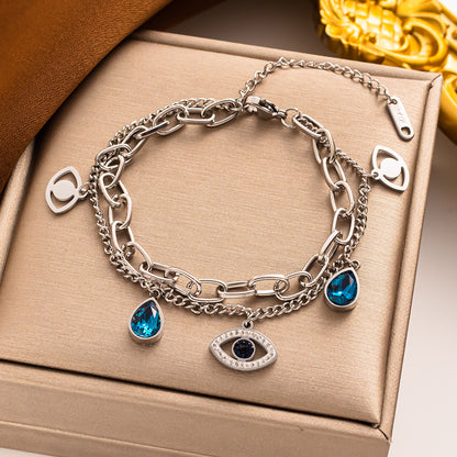 Pulsera de ojo de demonio, estilo de dibujos animados occidentales, regalo de pareja de acero inoxidable al por mayor 