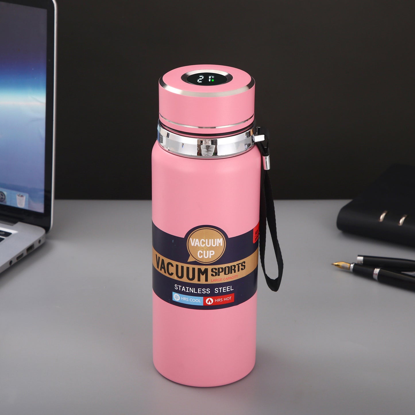 Taza aislada inteligente con pantalla de temperatura, acero inoxidable 304 
