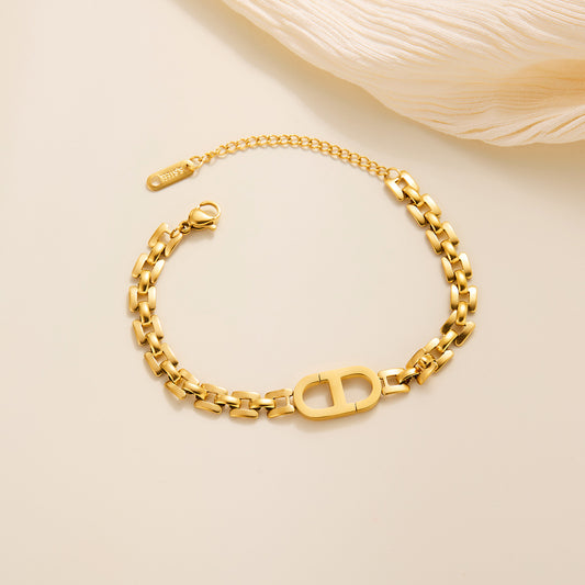 Retro Letter Stainless Steel Pendant Necklace