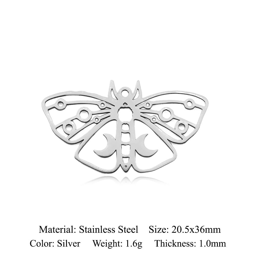 5 pcs/pack Hummingbird Moth Titanium Steel Pendant