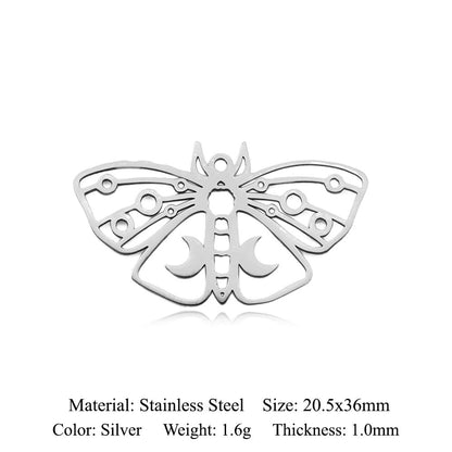 5 pcs/pack Hummingbird Moth Titanium Steel Pendant