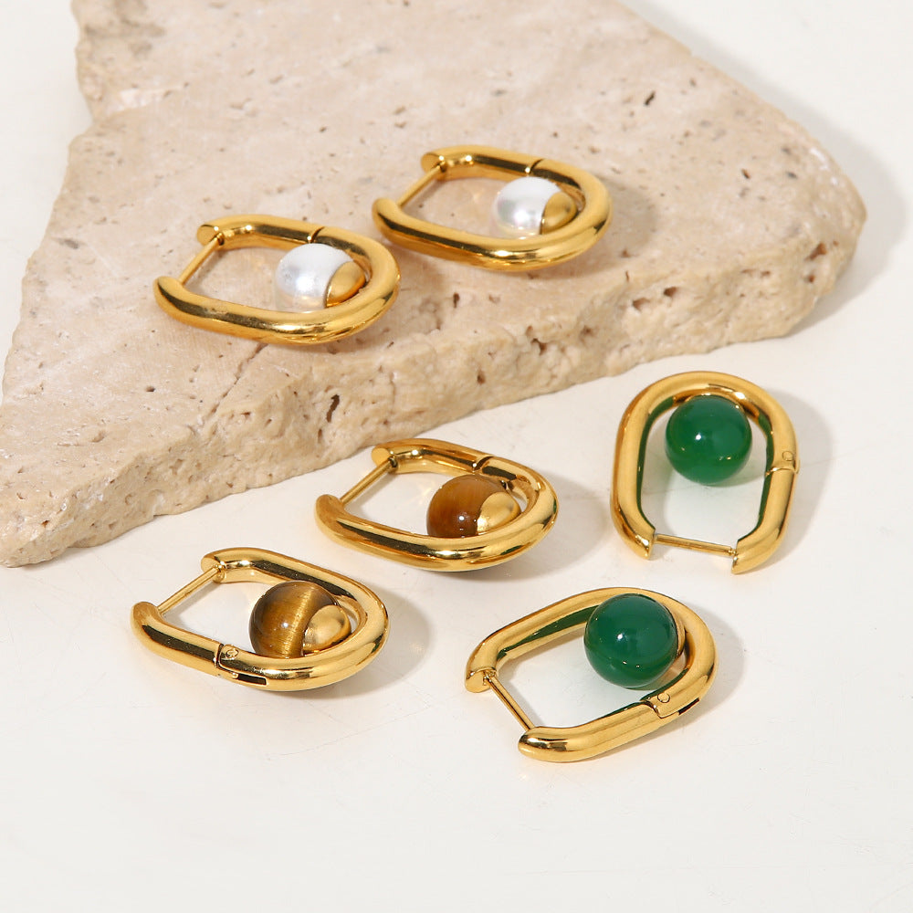 Green agate earrings