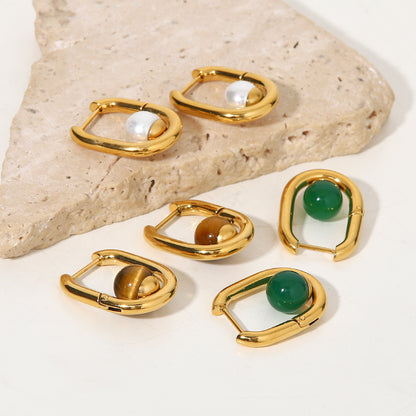 Green agate earrings