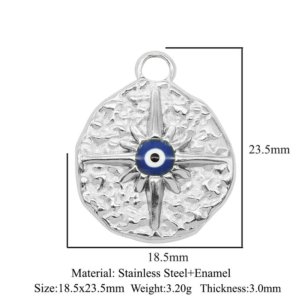 3 pcs/bag stainless steel round eye pendant