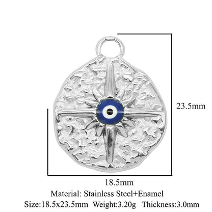 3 pcs/bag stainless steel round eye pendant