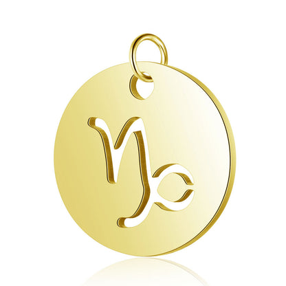 5 pcs/titanium steel twelve constellation jewelry pendant.