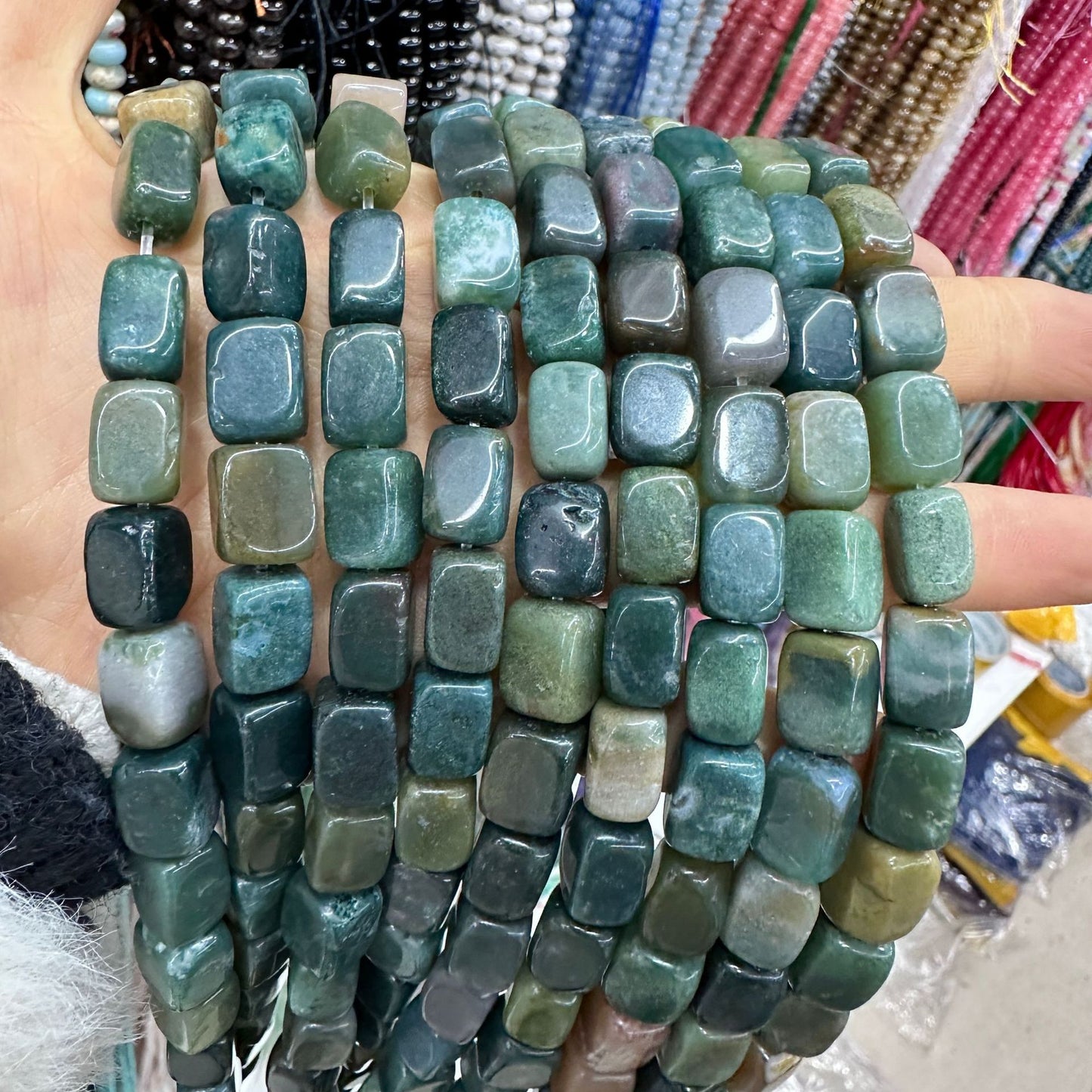 8*12mm natural stone lapis lazuli agate rounded square beads