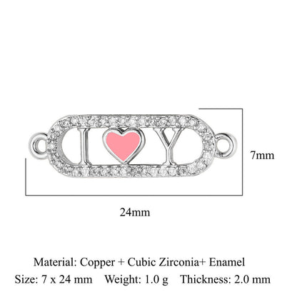 Copper zircon DIY jewelry connecting accessories