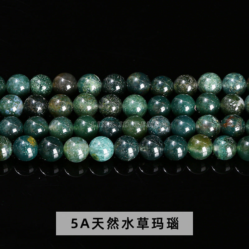 5A natural agate loose beads green agate bracelet round beads