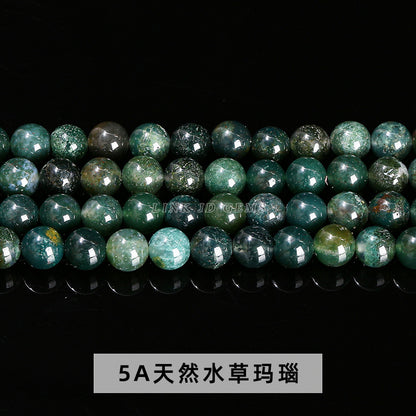 5A natural agate loose beads green agate bracelet round beads
