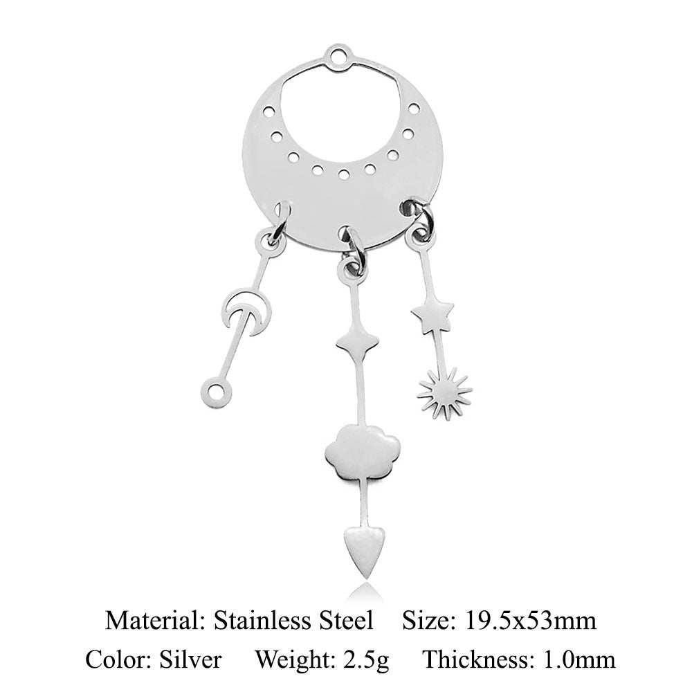 5 pcs/titanium steel pendant with wings angel sun