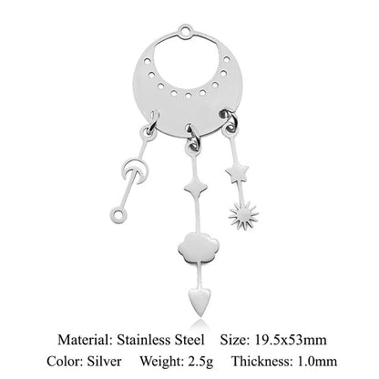 5 pcs/titanium steel pendant with wings angel sun