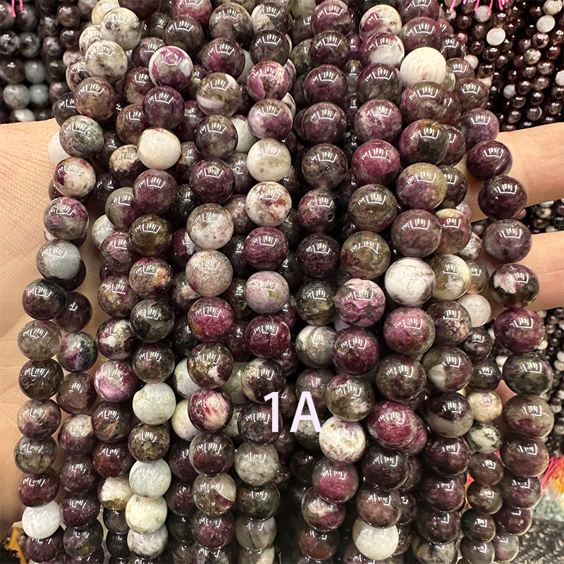 Cuentas de cristal de turmalina de flor de ciruelo natural de 4-12 mm 