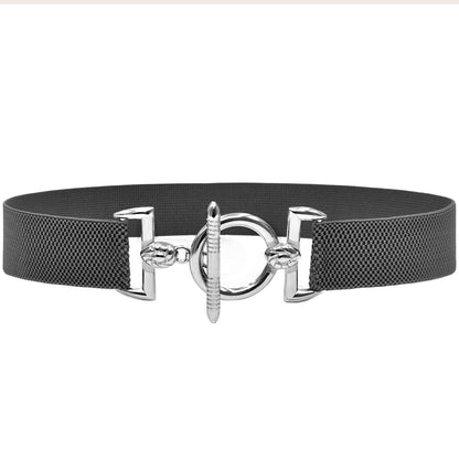 Hook buckle women's elastic belt