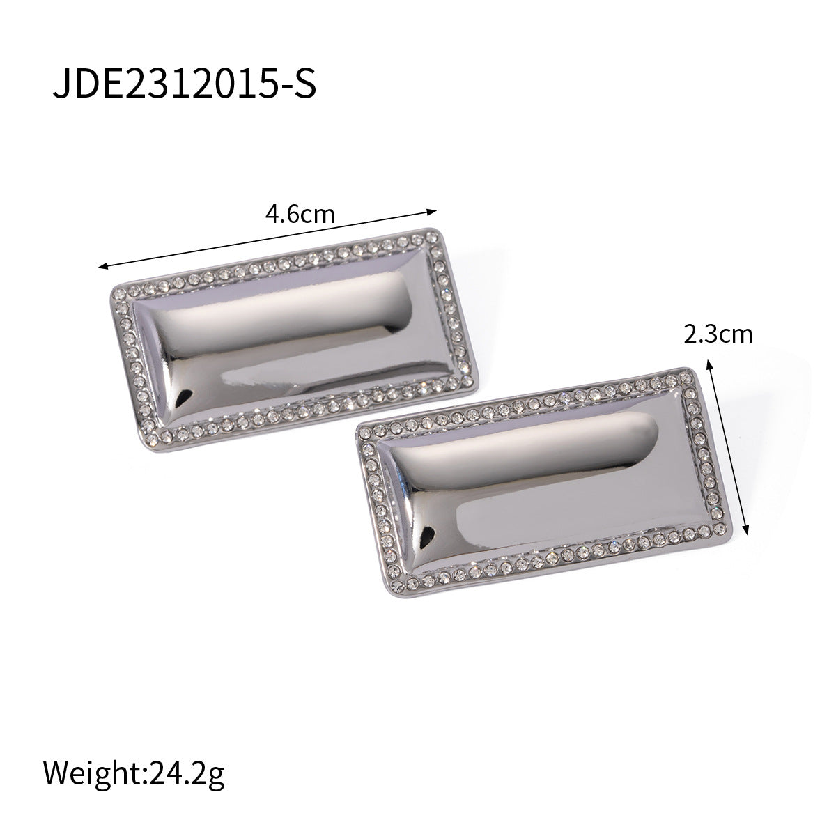 Pendientes rectangulares pulidos 