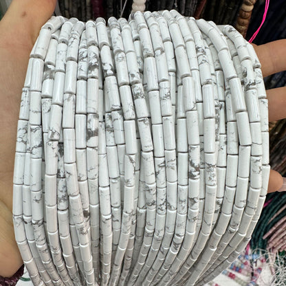 4*13MM natural stone crystal cylindrical spacer beads