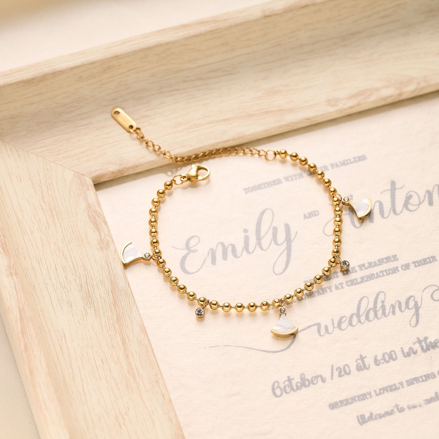 Titanium Steel Ginkgo Leaf Bracelet