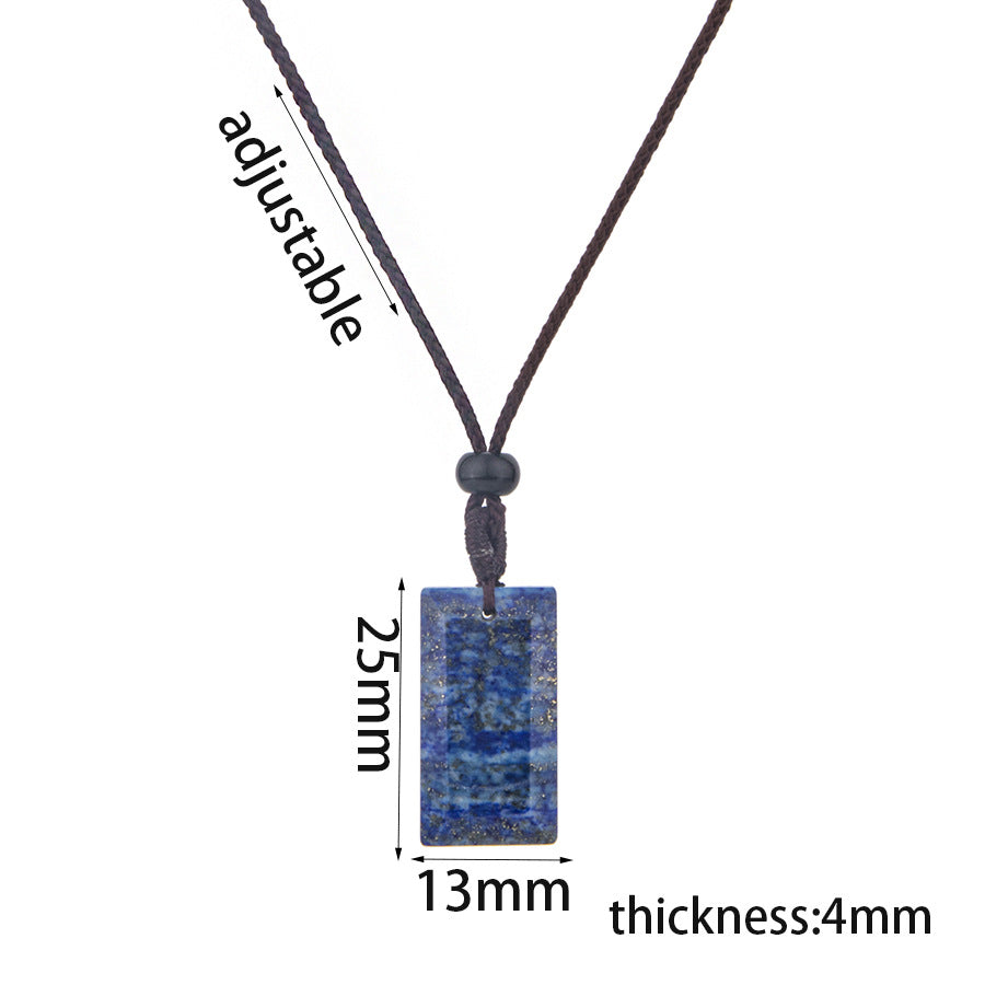 Crystal Rectangular Square Pendant Necklace