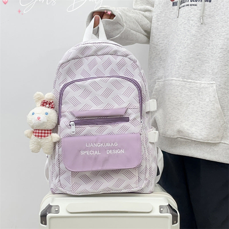 Nylon alphabet casual backpack