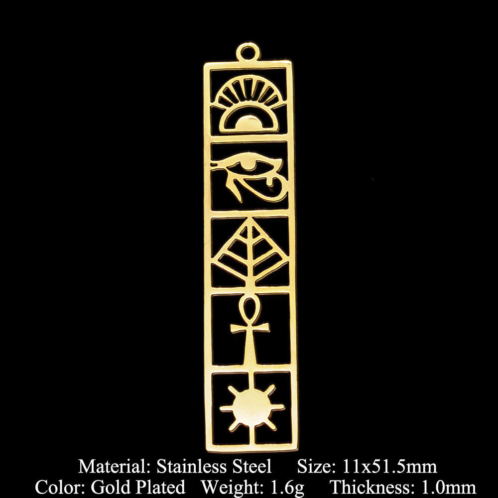 5 pcs/pack stainless steel card star and moon eye pendant.