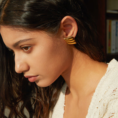 18k gold stainless steel rhinestone earrings