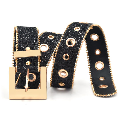 Rhinestone belt female ins design sense
