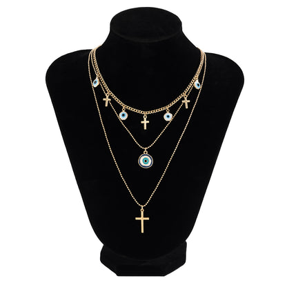 French minimalist cross necklace