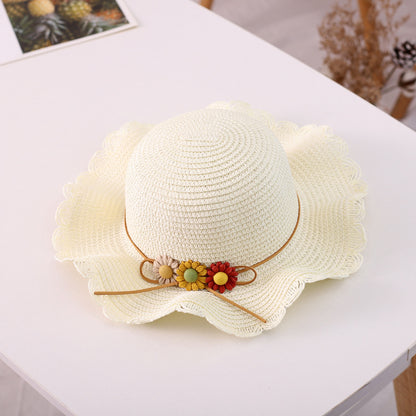 Floral Family Straw Hat Bag Set Summer Outdoor Fresh Beach Sun