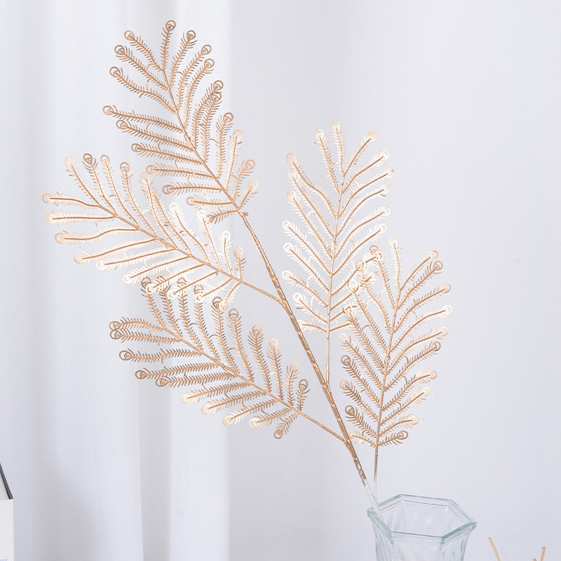 Artificial flower golden plant eucalyptus leaf flower material