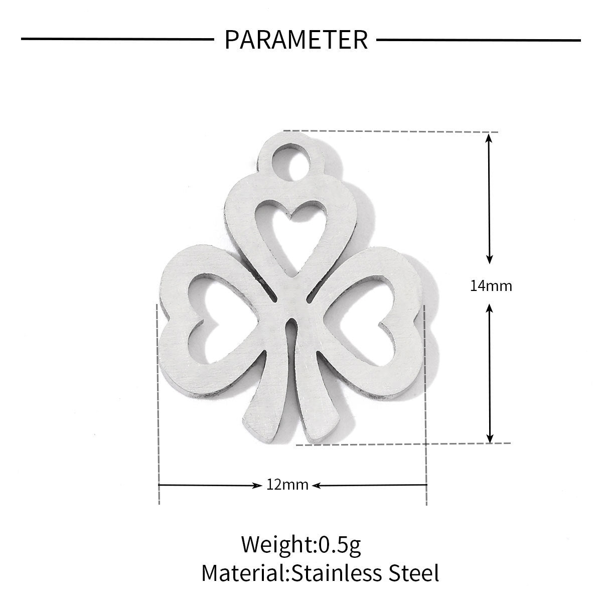 20 pcs/pack Clover hand key Titanium steel DIY pendant