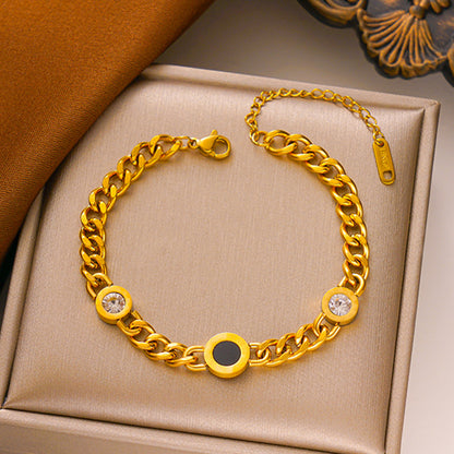 Trendy Chunky Titanium Steel Necklace, Non-Fading Shell Design
