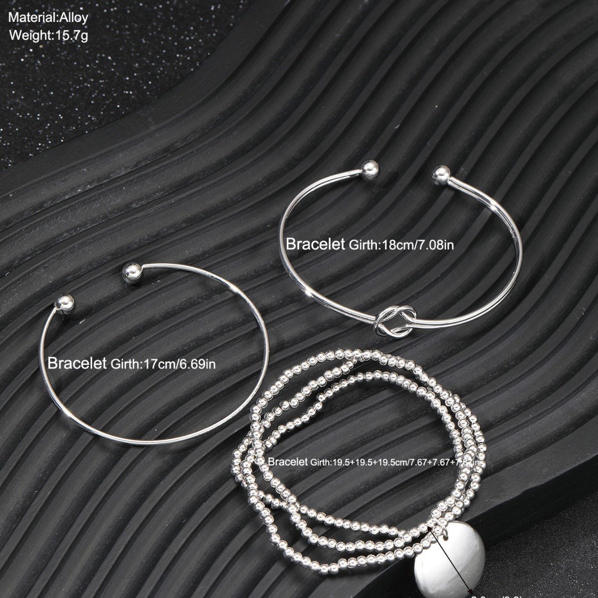 Beaded Knot Bracelet Set (3-piece)
