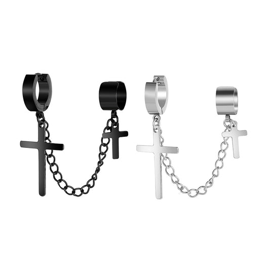 Pendientes estilo punk con forma de cruz en forma de C al por mayor 