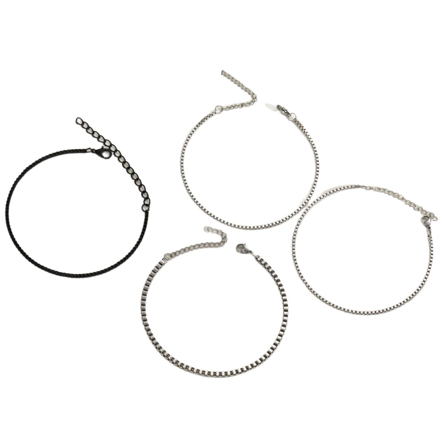 Stainless Steel Chain Bracelet 4-Piece Set