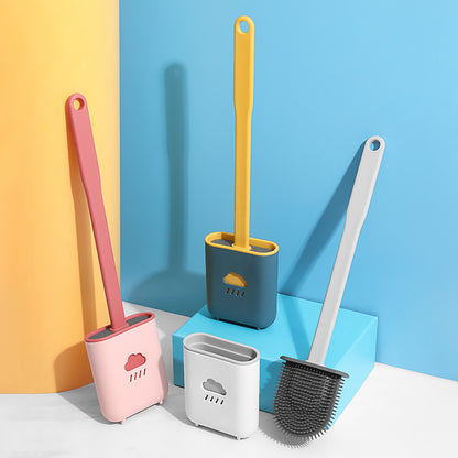 Escobilla para inodoro, limpiador de inodoro de silicona, escobilla de limpieza para baño montada en la pared 